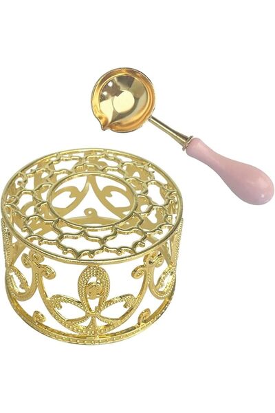 KASTWAVE Wax Seal Warmer Melting Kit, Copper Stove and Spoon Set, Golden Bird...