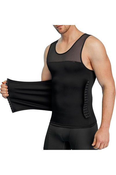 tailong Men Body Shaper Slimming Vest Tight Tank Top Compression Shirt Tummy ...