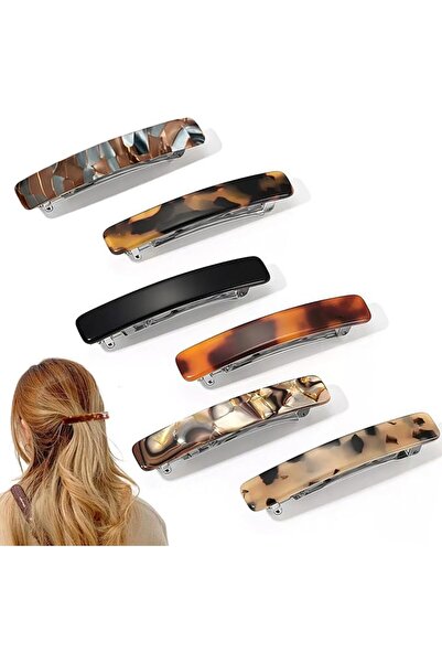 Tazweeq 6 Pack Hair Clips, 7.5 cm French Hair Clips Automatic French Hair Cli...
