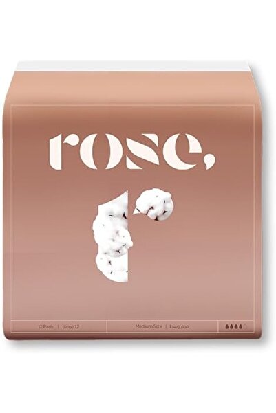 ROSEBLACK Rose Organic Superior Protection Sanitary Pads 12-Pieces, Medium