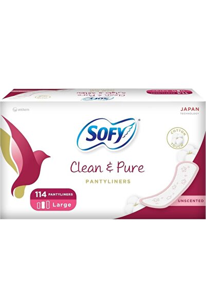 sofy Clean & Pure Panty Liner, 175 mm, Large, Unscented, Pack 114 Panty Liners