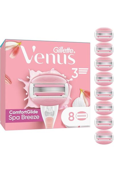 Gillette Venus ComfortGlide Spa Breeze Ladies Razor Blades - 8 Replacement Bl...