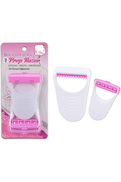 BOLAND LAURA Prep Razor for Women, White and Pink, Plastic and Stainless Stee...