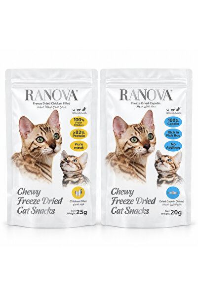 RANOVA Freeze-Dried Cat Treats, Land & Sea Duo, 2 Pouches, 45g