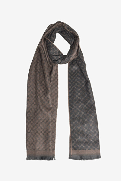 ALTINYILDIZ CLASSICS Men's Brown-Black Patterned Warm Scarf