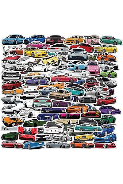 KASTWAVE Sport Car Racing Stickers, 100Pcs JDM Sports Car Stickers Durable Ra...