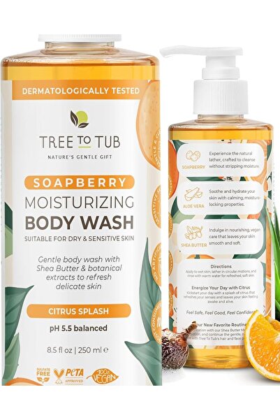 Tree to Tub Try to Tap Citrus Scented Body Wash with Soap for Dry Skin Ph Level