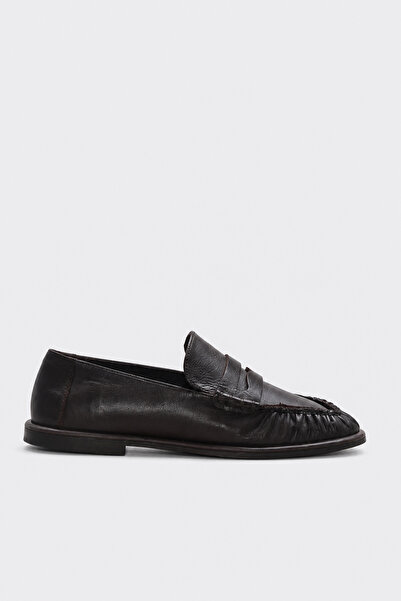 FAST STEP Genuine Leather Brown Leather Women's Casual Shoes 657Za7700