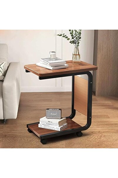 GENERAL C Shaped end Table, Modern Creative Design Coffeee Table with Wheels ...