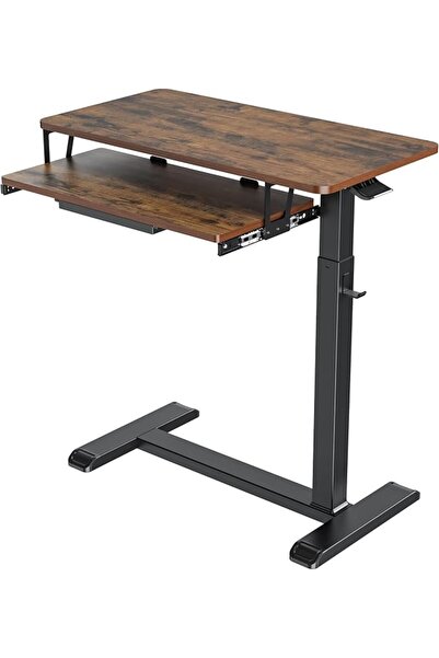 GENERAL Fydeamer Height Adjustable Mobile Overbed Table with Keyboard Tray, W...