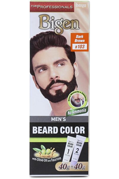 Bigen Beard صبغة لحية للرجال من بيجين بدون أمونيا - بني داكن B103 (حجم كبير 4...