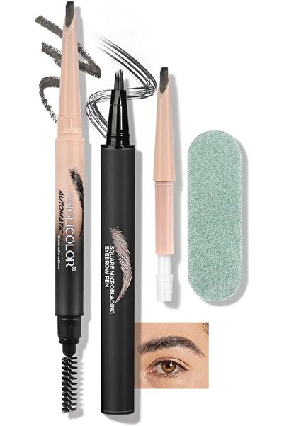 Yelajoy Microblading Eyebrow Pen, Liquid Eyebrow Pencil Kit, Square Angled Ey...