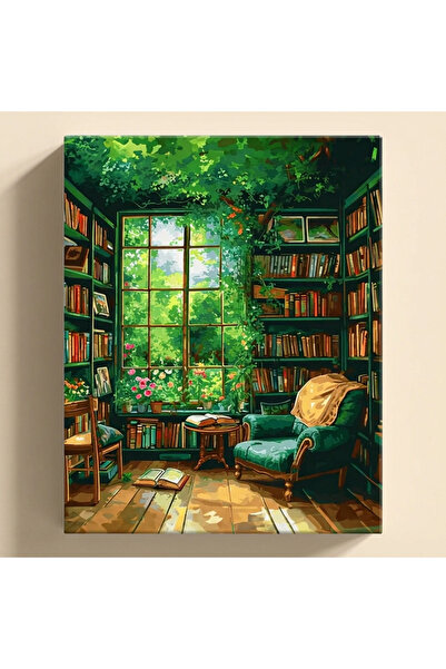 Yetişkin Sayılarla Boyama Seti - Kendine Ait Bir Oda 40x50 cm Numaralı Tuval