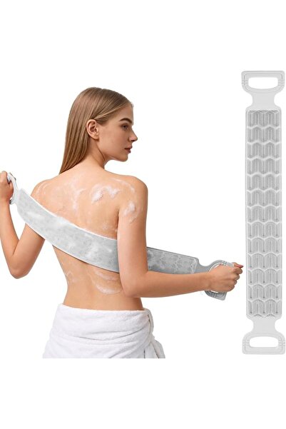 Generic Grey Back Scrubber for Shower with Handles – Double-Sided Exfoliating...