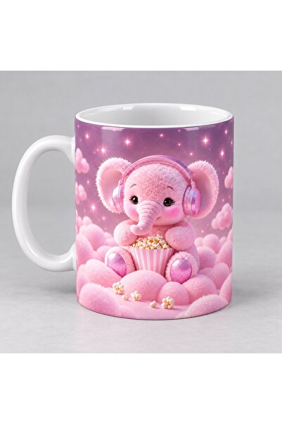 A&B C0LLECTI0N Pembe Fil Desenli Kupa