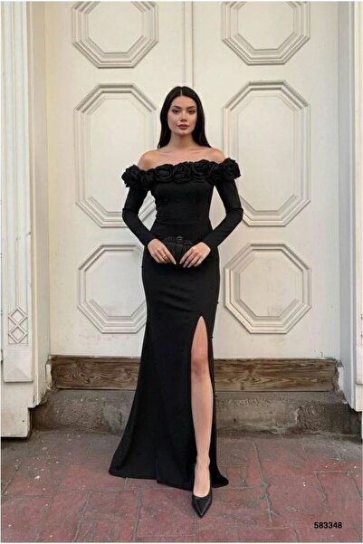 DİVAMOODE Esnek Elbise Abiye Straplez Kumaş Krep