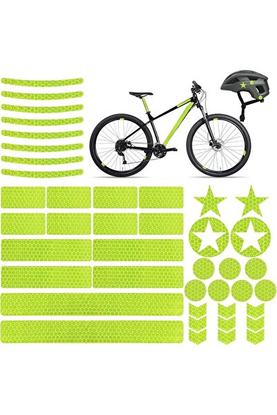 SWIUKPHE 42 Pcs Reflective Stickers, 8 Shapes Bicycle Reflective Decals Water...