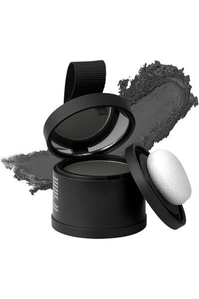 ALMEKAQUZ Root Cover Up Powder for Women Men, Medium Black Hairline Powder fo...