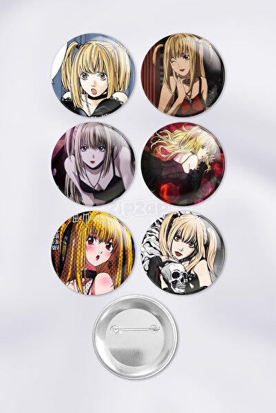 ZipZap Death Note - Misa Anime Çanta Süsü Rozet İğneli Buton Rozet Seti (6 Adet)