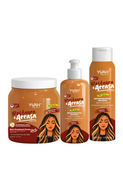 Yvah Beauty Restaura e Arrasa Damaged Hair Repair and Restoration Set