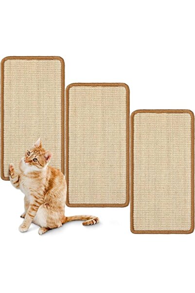 Mixweer 3 Pcs Wall Mounted Cat Scratching Post with Hook and Loop Strips, 9.8...