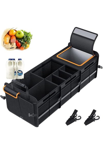 Beauenty Car Organizer Trunk, Foldable on-Board Storage Box, Backseat Trunk O...
