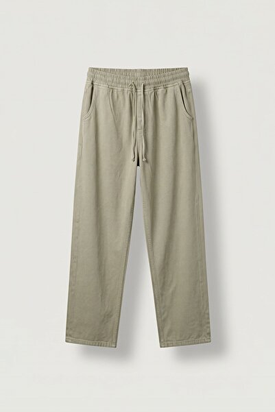 ablukaonline Erkek Baggy Fit Gabardin Kumaş Pantolon Haki