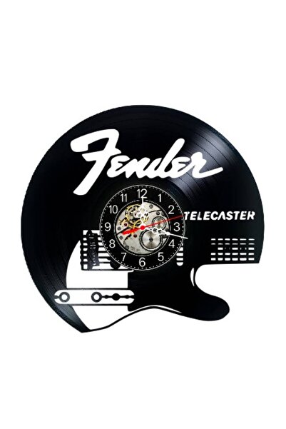 FENDER Διακοσμητικό ρολόι τοίχου από δίσκο βινυλίου, μοντέλο κιθάρας Telecast...