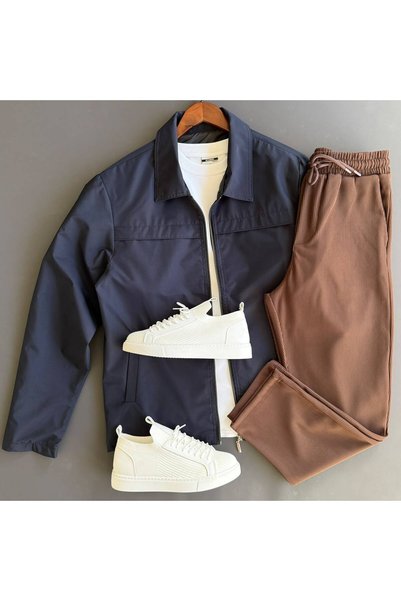 Beylerce Bell-Bottomed Jacket + Ribbed Trousers 2-Piece Combination