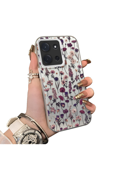 CHICASELUX Poco C85 4g Compatible French Style Purple Tone Wildflower Phone C...