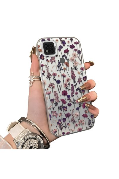 CHICASELUX Poco C31 Compatible French Style Purple Tone Wildflower Phone Case...