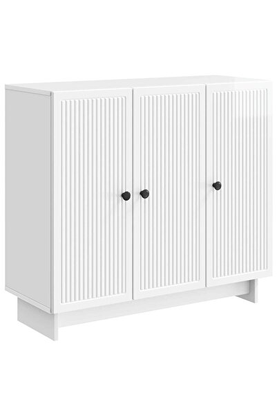 vidaxl Bufet Alb foarte lucios 89 x 34,5 x 80 cm Lemn prelucrat
