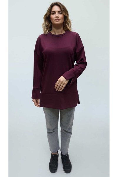 ECE GİYİM Women's Medium and Older Ages Low Sleeve Tunic with Slits on the Sleeves and Hem, with Bands at the Hem, Short Seasonal Tunic