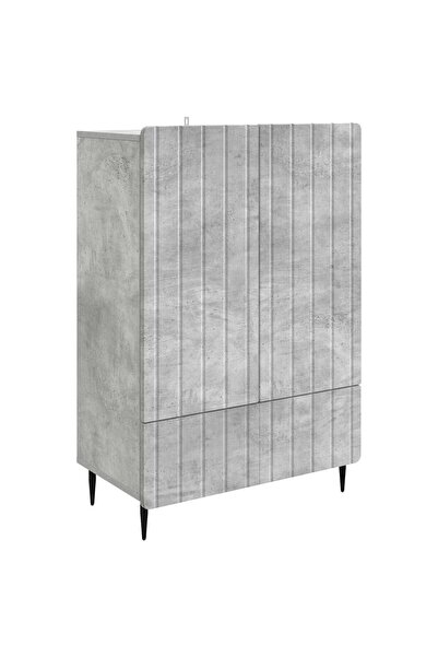 vidaxl Bufet Gri Beton 66 x 34,5 x 97 cm Lemn prelucrat