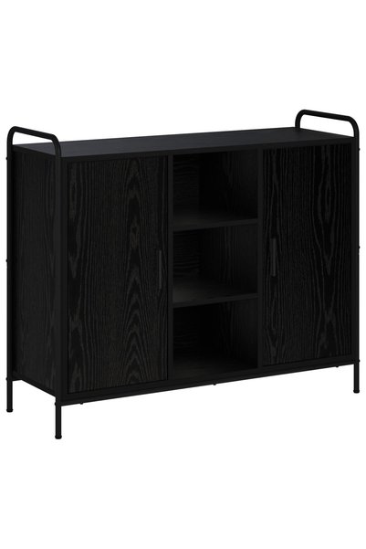vidaxl Bufet Stejar Negru 97 x 33 x 81 cm Lemn prelucrat