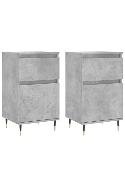 vidaxl Servante, 2 buc., gri beton, 40x35x70 cm, lemn prelucrat