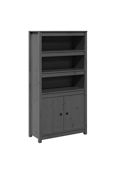 vidaxl Dulap înalt, gri, 80x35x154 cm, lemn masiv de pin