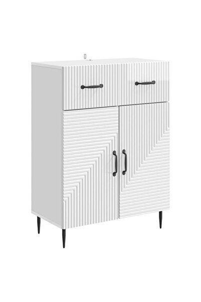 vidaxl Bufet Alb foarte lucios 66 x 34,5 x 89,5 cm Lemn prelucrat