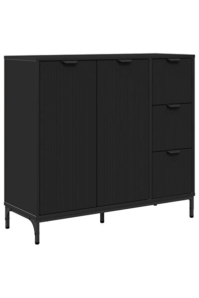 vidaxl Bufet Negru 89,5 x 33 x 82 cm Lemn prelucrat