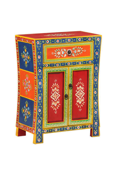 vidaxl Servantă pictată manual, 53x30x74 cm, lemn masiv de mango