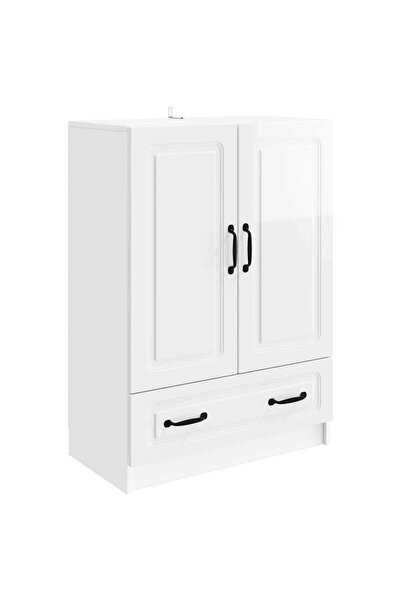 vidaxl Bufet Alb foarte lucios 66 x 34,5 x 92 cm Lemn prelucrat