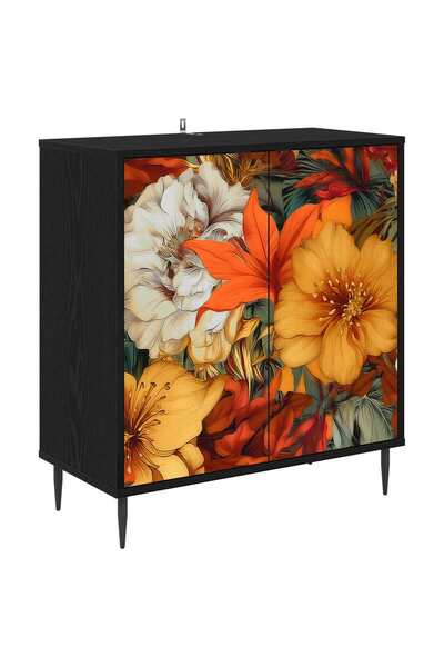 vidaxl Bufet GENNEP Stejar Negru 69 x 33 x 76 cm Lemn prelucrat