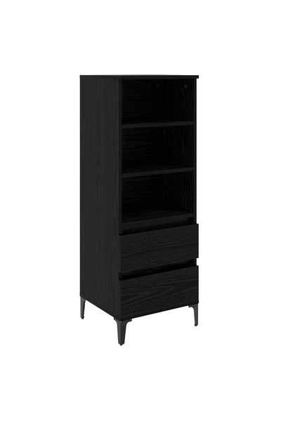 vidaxl Bufet Stejar Negru 40 x 36 x 110 cm Lemn prelucrat