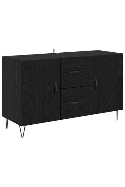 vidaxl Bufet Stejar Negru 100 x 36 x 60 cm Lemn prelucrat