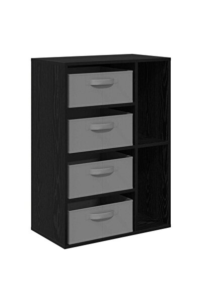 vidaxl Bufet Stejar Negru 60 x 33,5 x 84 cm