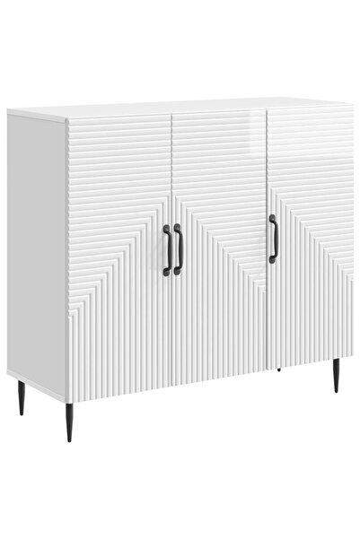 vidaxl Bufet Alb foarte lucios 89 x 34,5 x 80 cm Lemn prelucrat