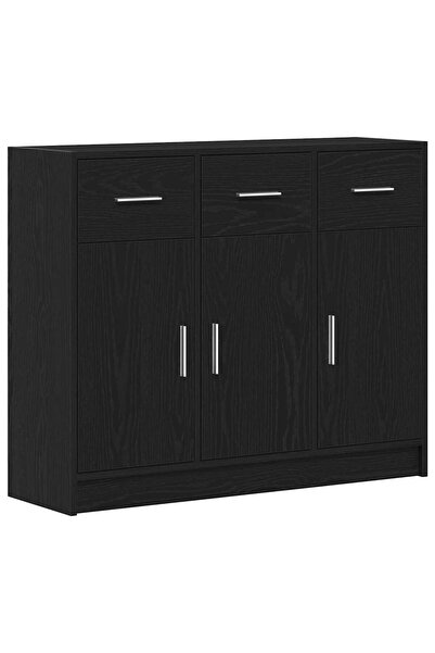 vidaxl Bufet din stejar negru, 91x28x75 cm, lemn prelucrat