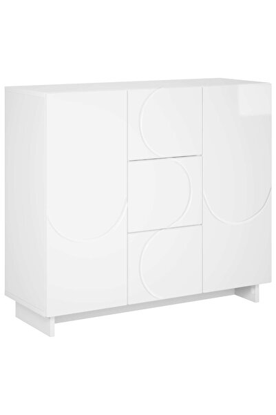 vidaxl Bufet Alb foarte lucios 85,5 x 31 x 75 cm Lemn prelucrat