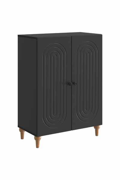 vidaxl Bufet Negru 66 x 34,5 x 90 cm Lemn prelucrat