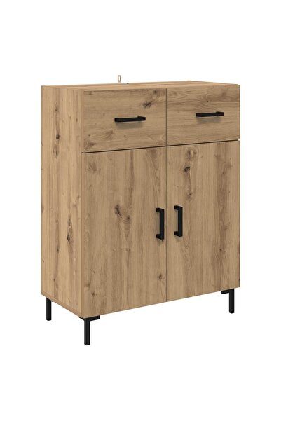 vidaxl Bufet Stejar Artizanal 69,5 x 34 x 90 cm Lemn prelucrat